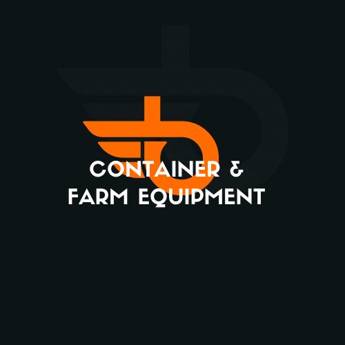 containers and tractor